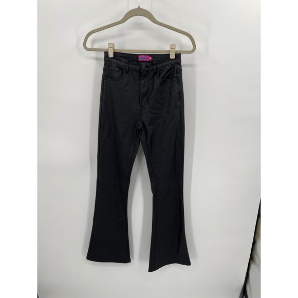 Edikted Pants - Edikted Luna Flare Jeans High Waisted Coated Trousers Size Medium‎ Stretch